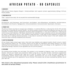 African Potato Info sheet