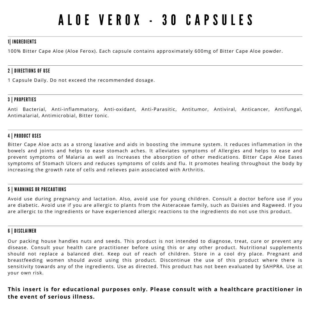 Aloe Verox Info sheet