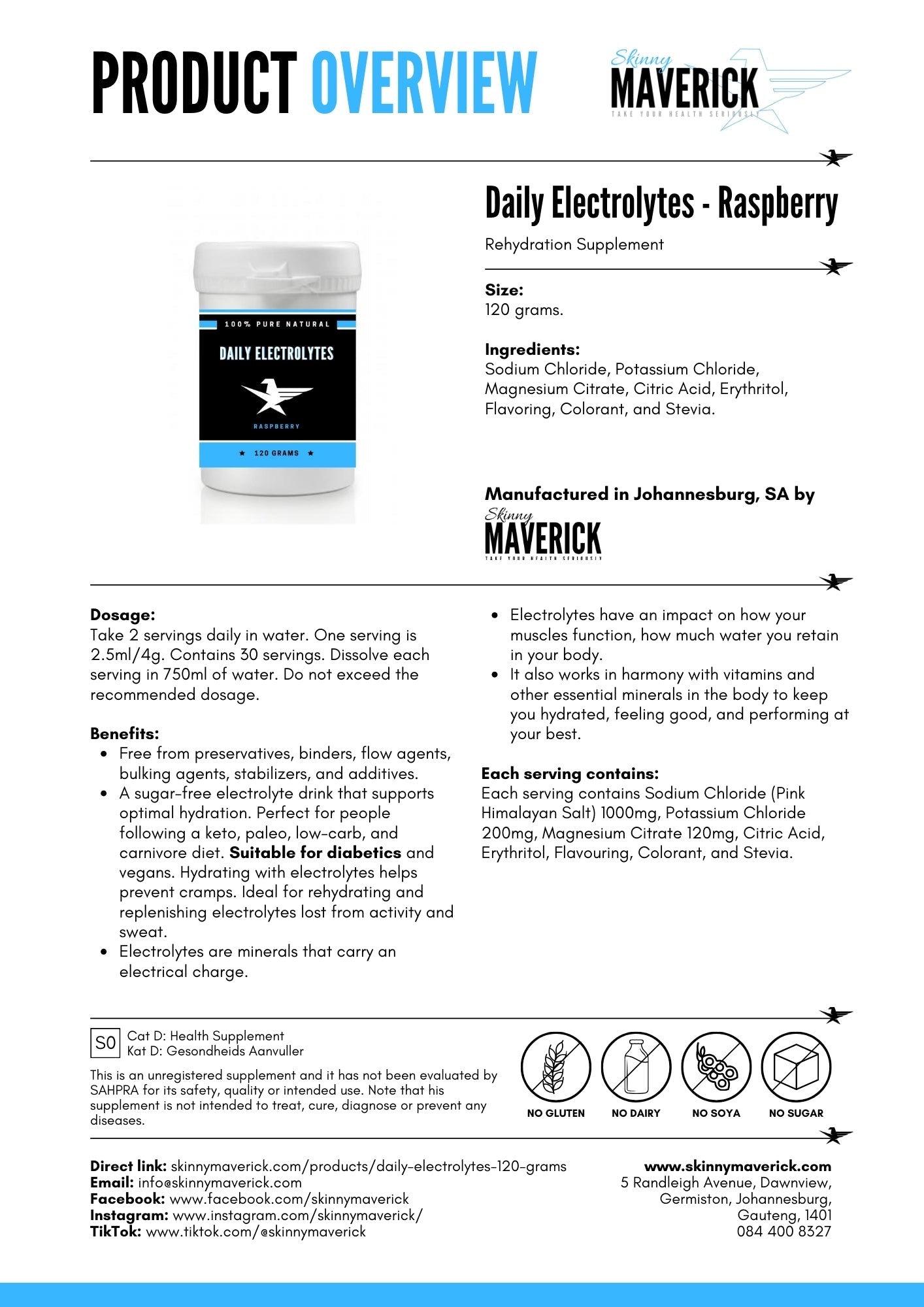 Daily Electrolytes Raspberry - Info