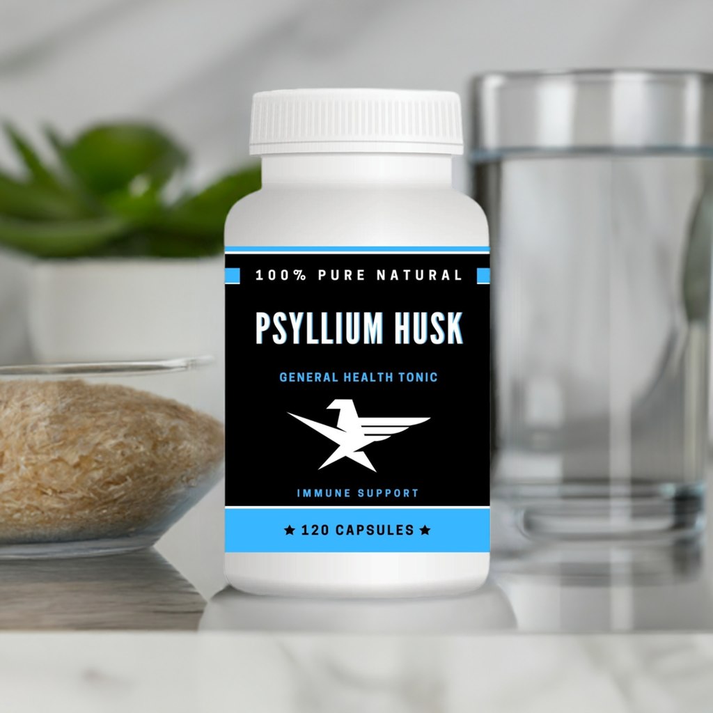 Psyllium Husk - 120 Capsules | Alleviates Diarrhoea Constipation & IBS